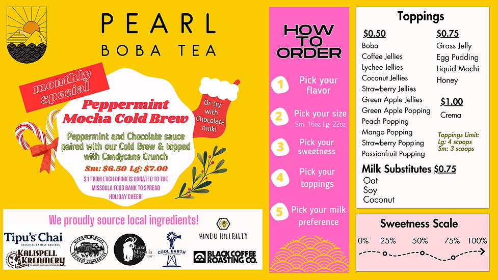Drink Menu | Pearl Boba Tea